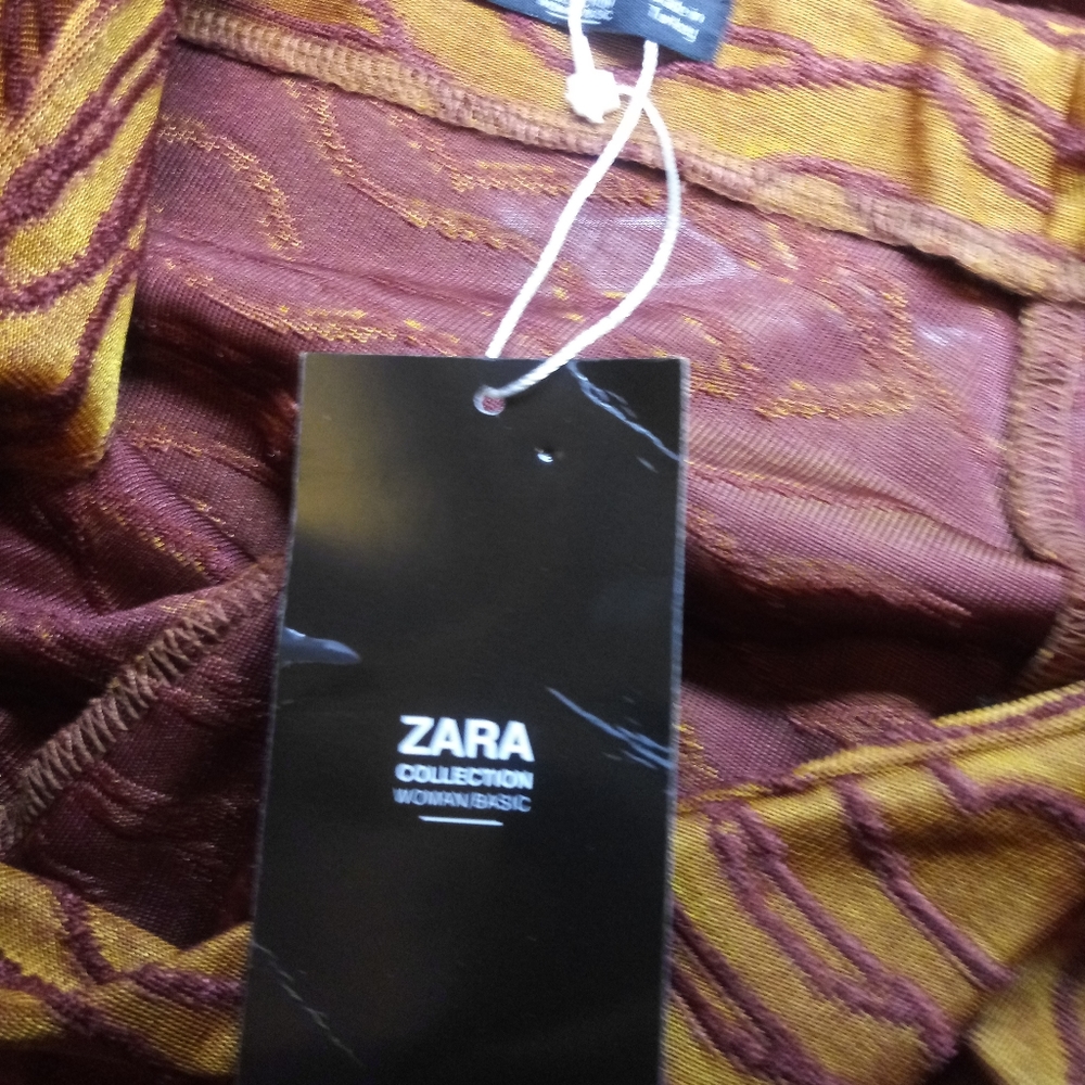 NWT ZARA Pleated Jacquard Wrap Skirt - Picture 6 of 7